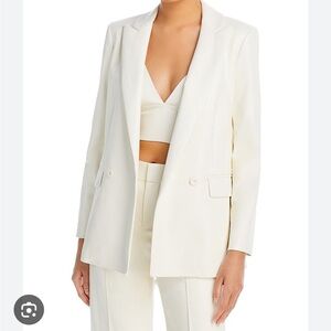 Alice and Olivia White Leather Blazer